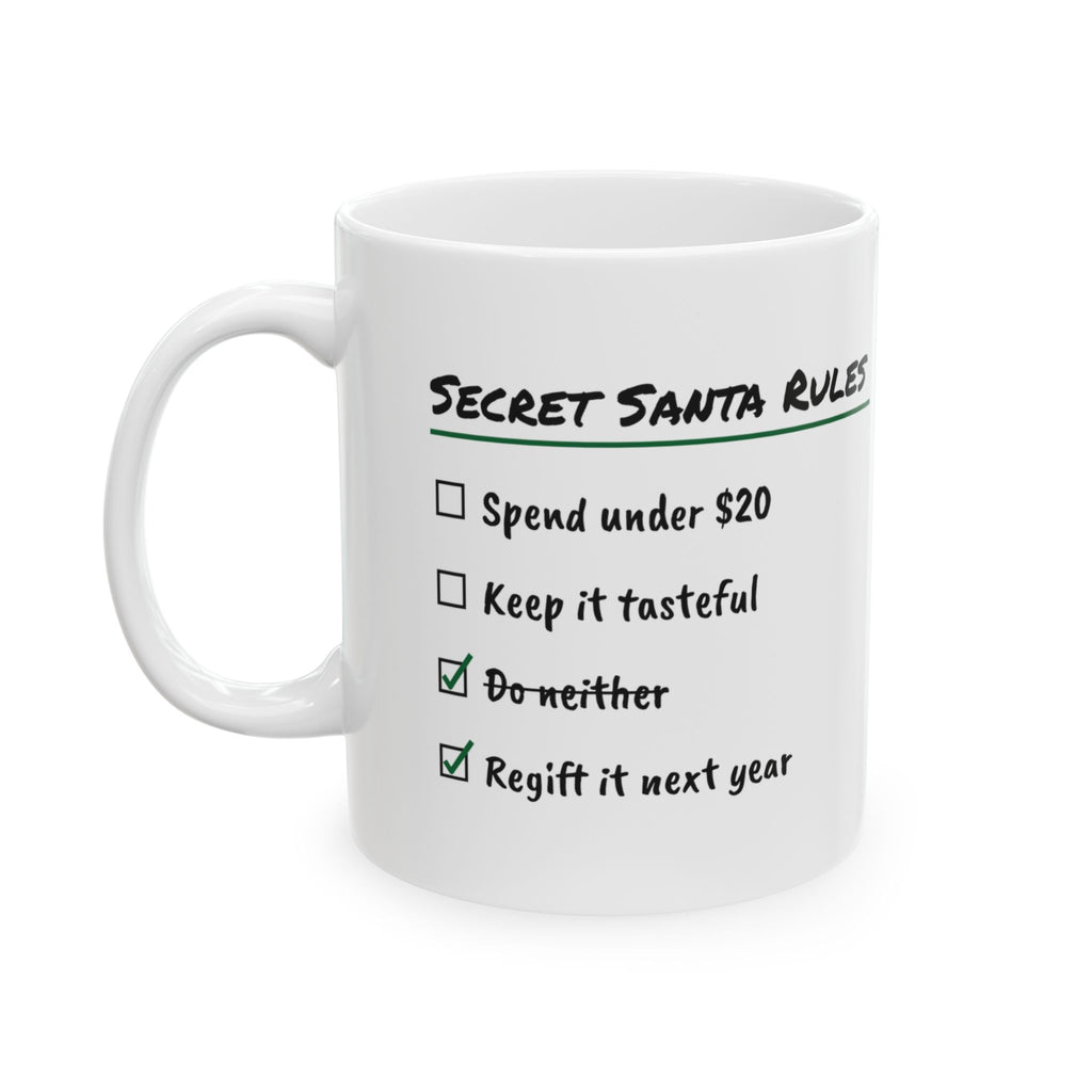 Secret Santa Rules Coffee Mug For Coworkers