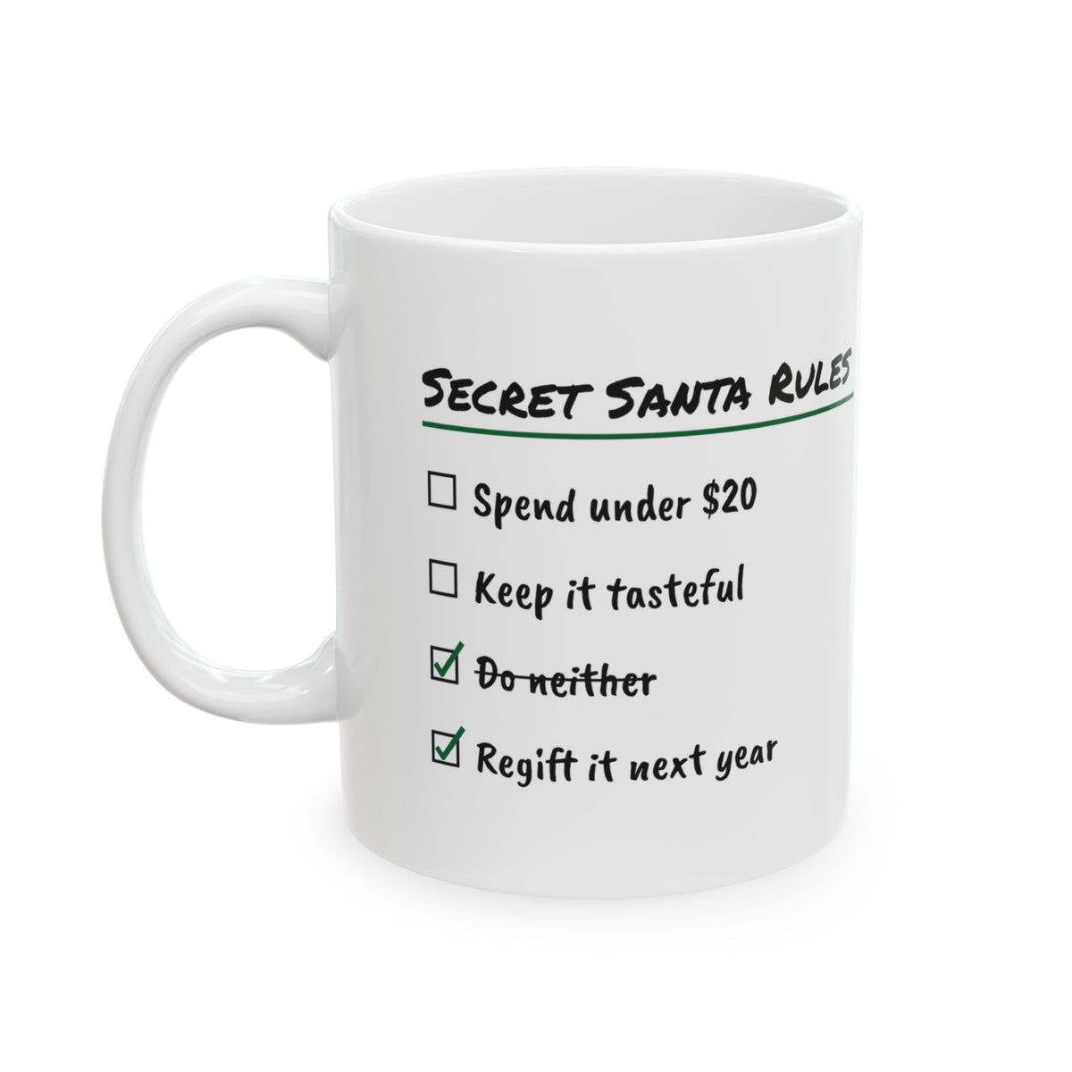 Secret Santa Rules Coffee Mug For Coworkers