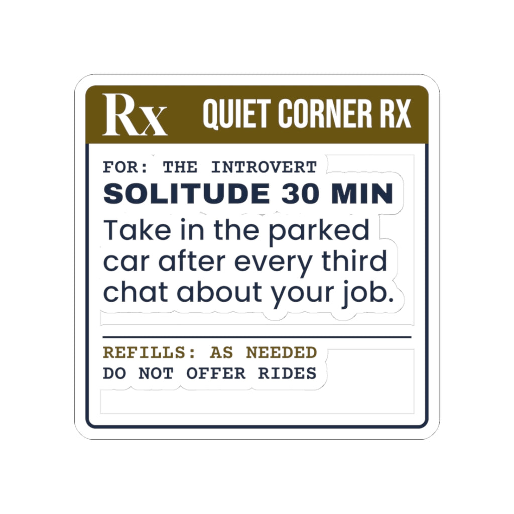 Funny Introvert Christmas Sticker Solitude Prescription Label