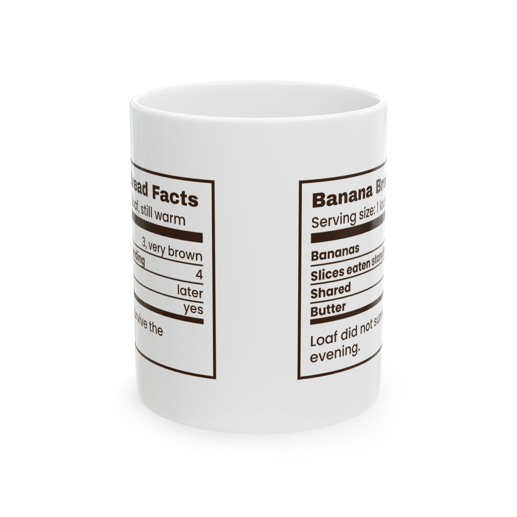 Funny Baking Coffee Mug Banana Bread Facts Nutrition Label