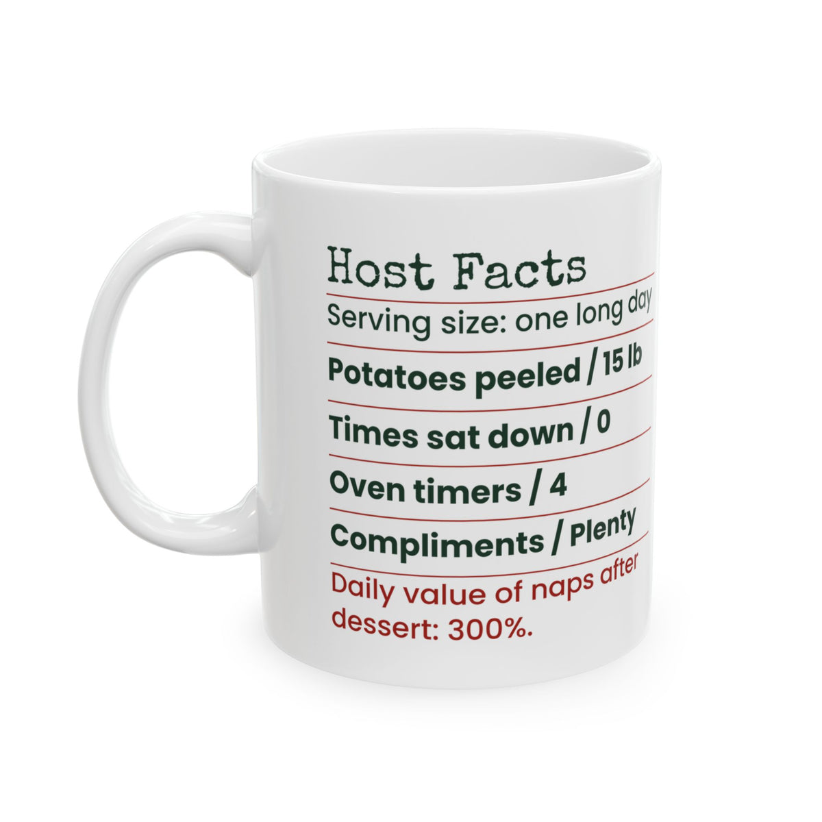 Funny Christmas Hosting Coffee Mug Host Facts Label For The Host