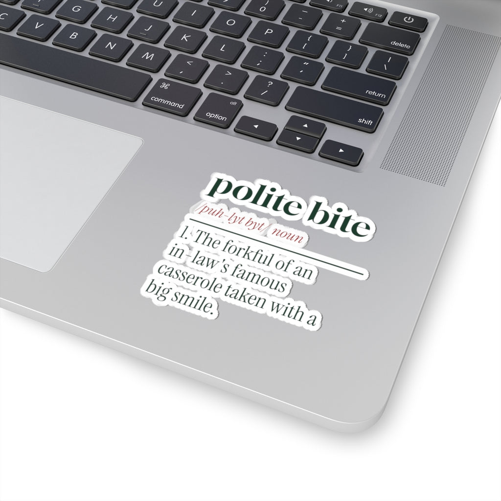 Funny In-Laws Christmas Sticker Polite Bite Dictionary Definition