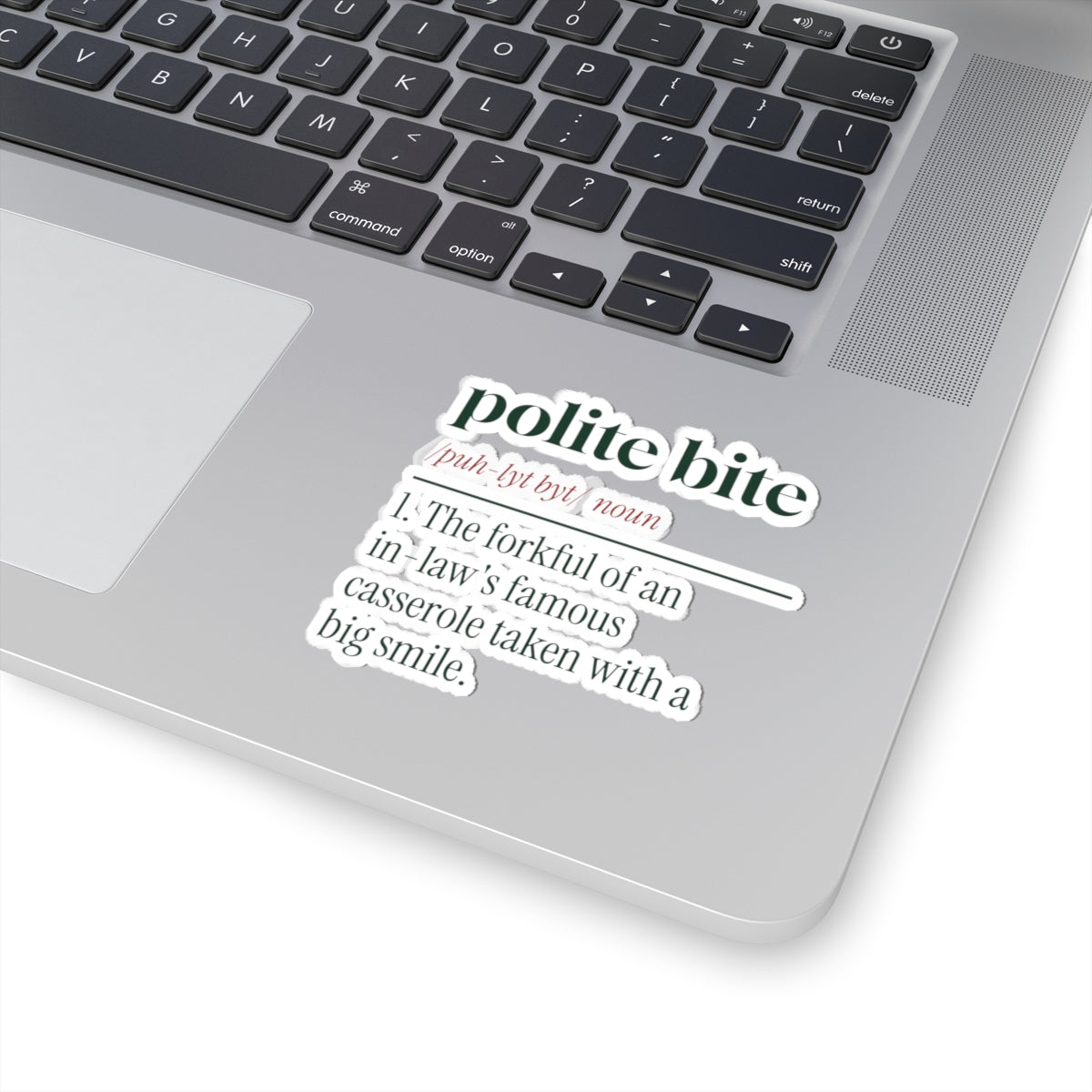Funny In-Laws Christmas Sticker Polite Bite Dictionary Definition