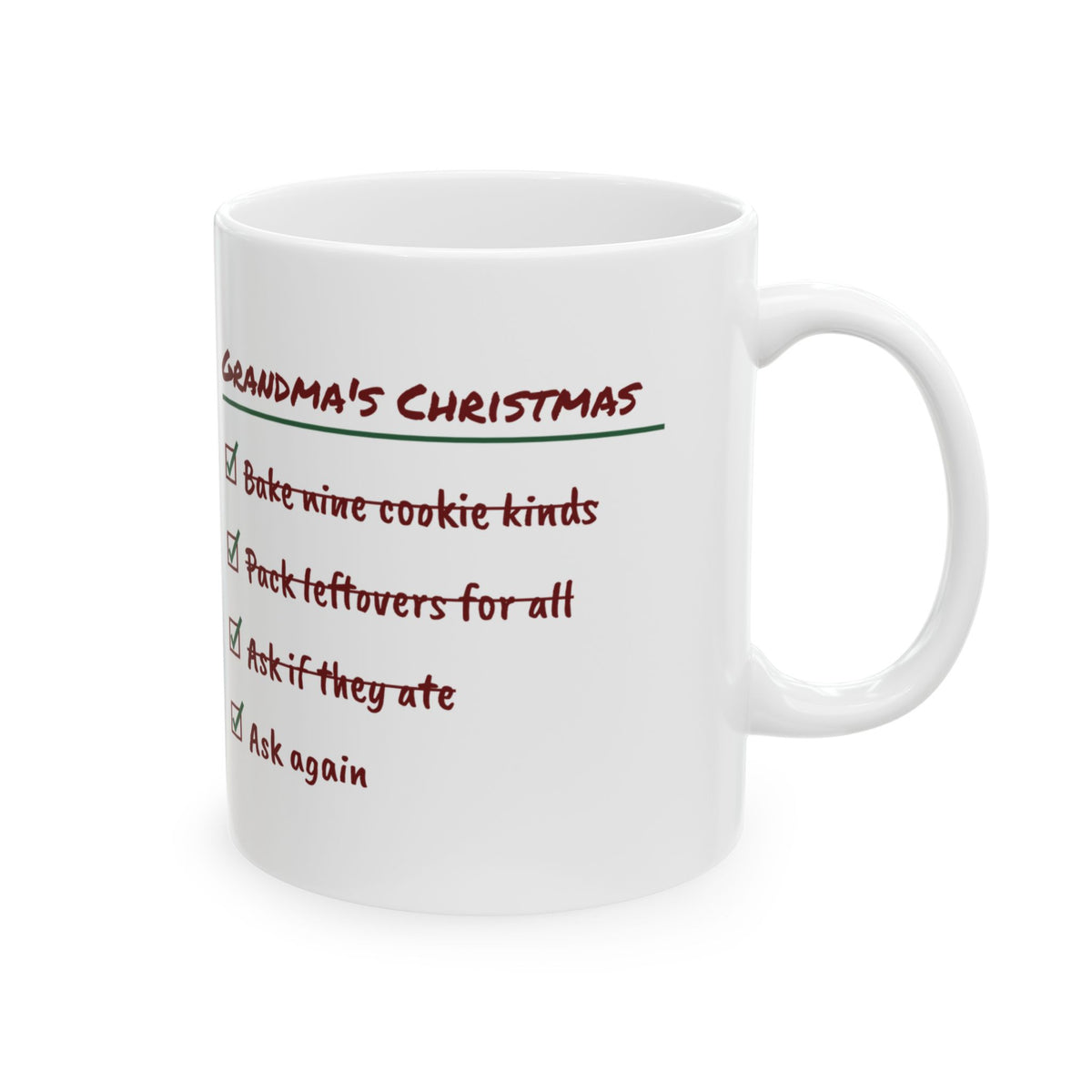 Funny Grandma Christmas Coffee Mug Ask If They Ate Checklist