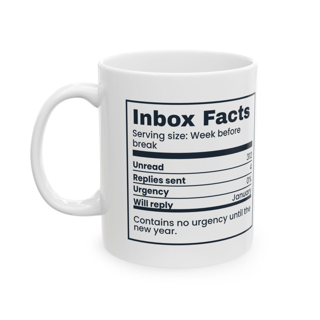 Funny Christmas Coffee Mug Inbox Facts Label For Coworkers