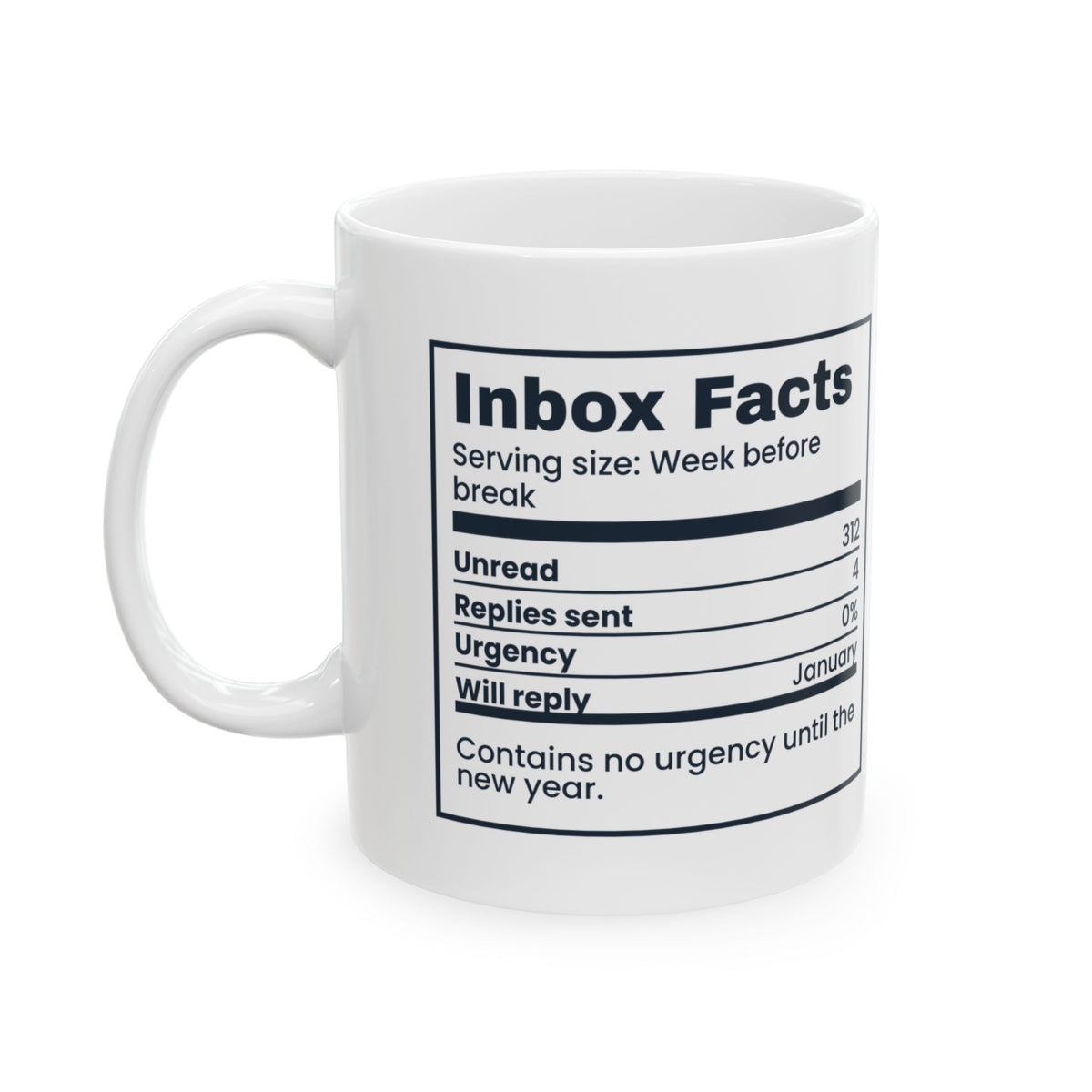 Funny Christmas Coffee Mug Inbox Facts Label For Coworkers
