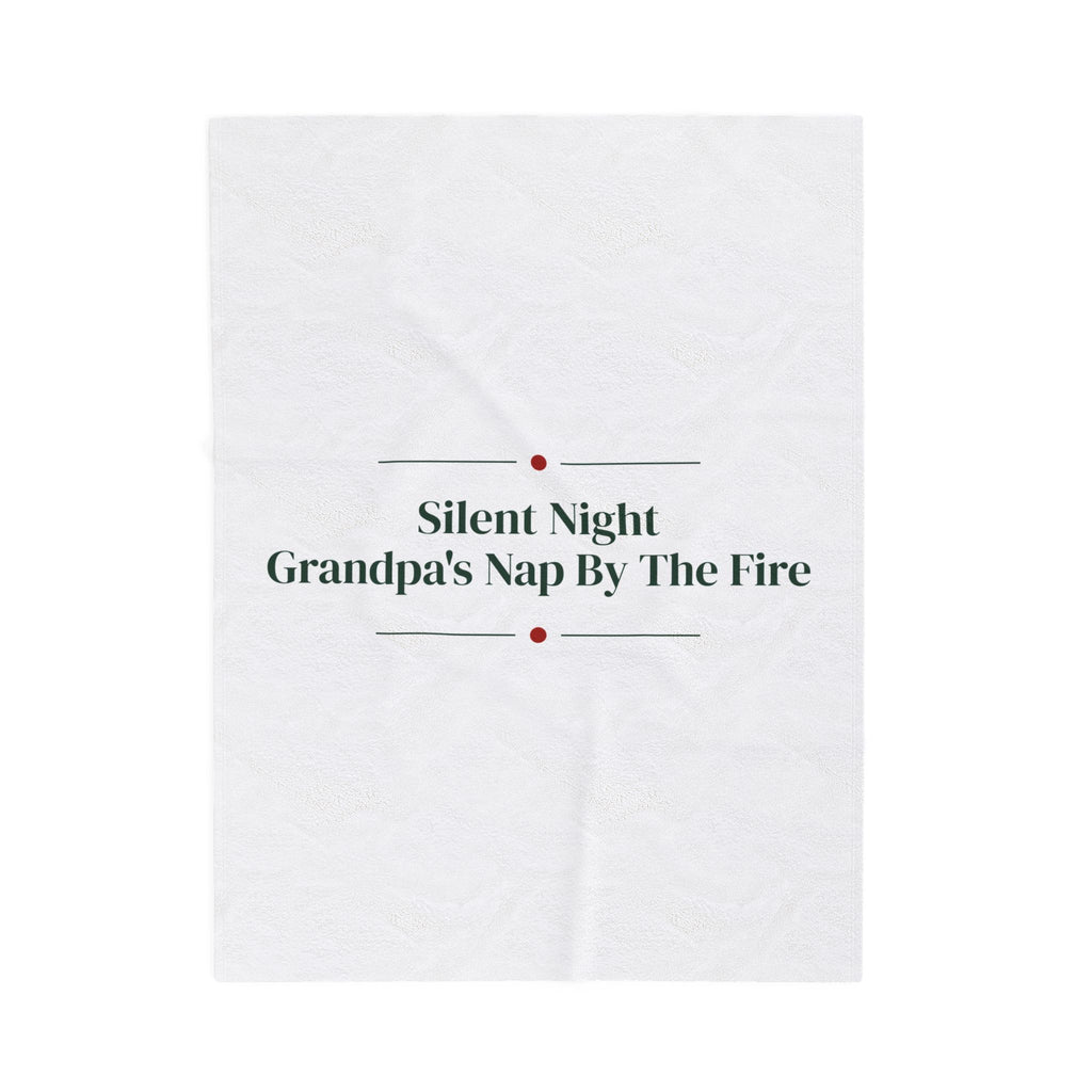 Funny Grandpa Christmas Throw Blanket Silent Night Grandpa's Nap