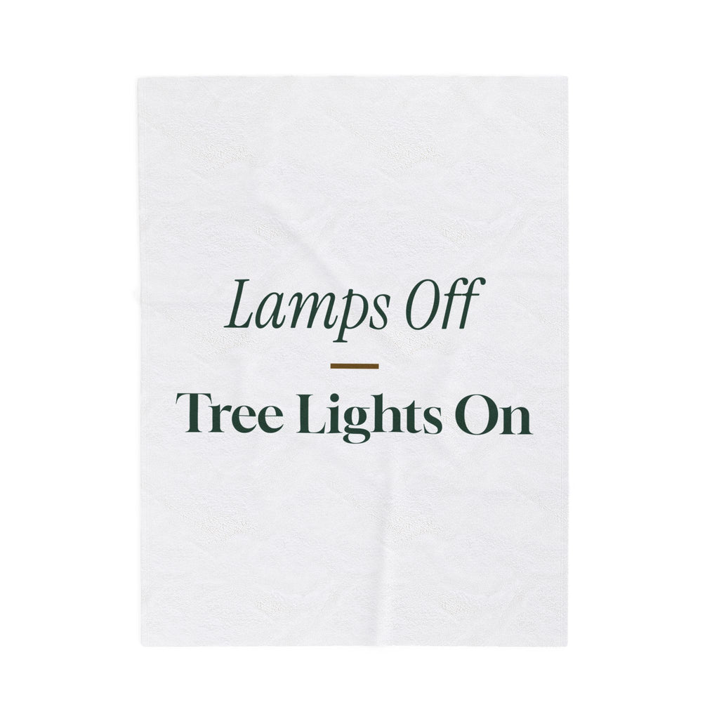Cozy Christmas Throw Blanket Lamps Off Tree Lights On