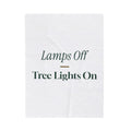 Cozy Christmas Throw Blanket Lamps Off Tree Lights On