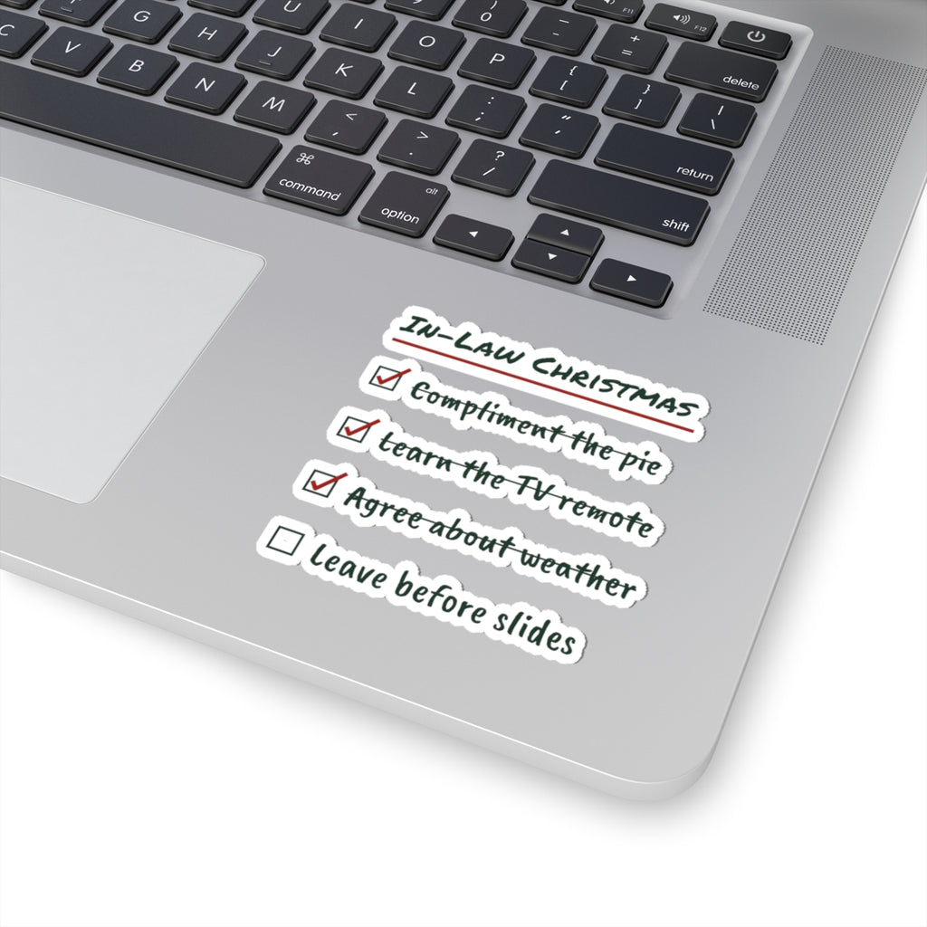 Funny In-Laws Christmas Sticker In-Law Christmas Checklist