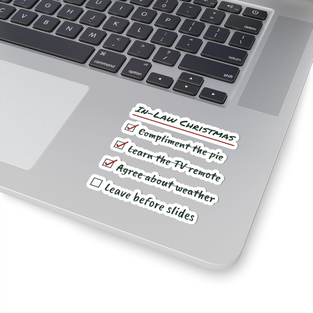 Funny In-Laws Christmas Sticker In-Law Christmas Checklist