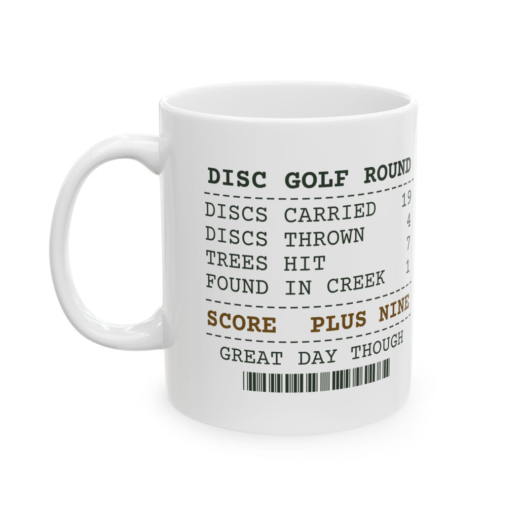 Funny Disc Golf Coffee Mug Round Receipt Discs Carried