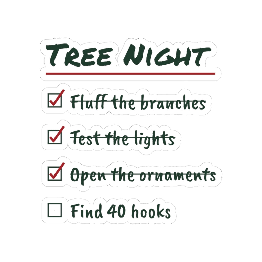 Funny Christmas Sticker Tree Night Checklist Find 40 Hooks