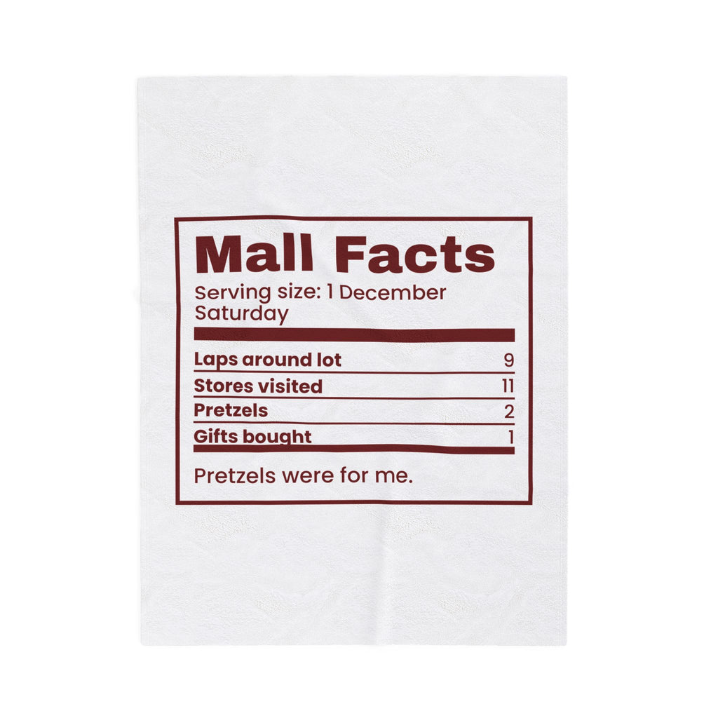 Funny Christmas Shopping Throw Blanket Mall Facts Nutrition Label