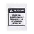 Funny Christmas Retail Throw Blanket Ask For A Manager Join A Second Line