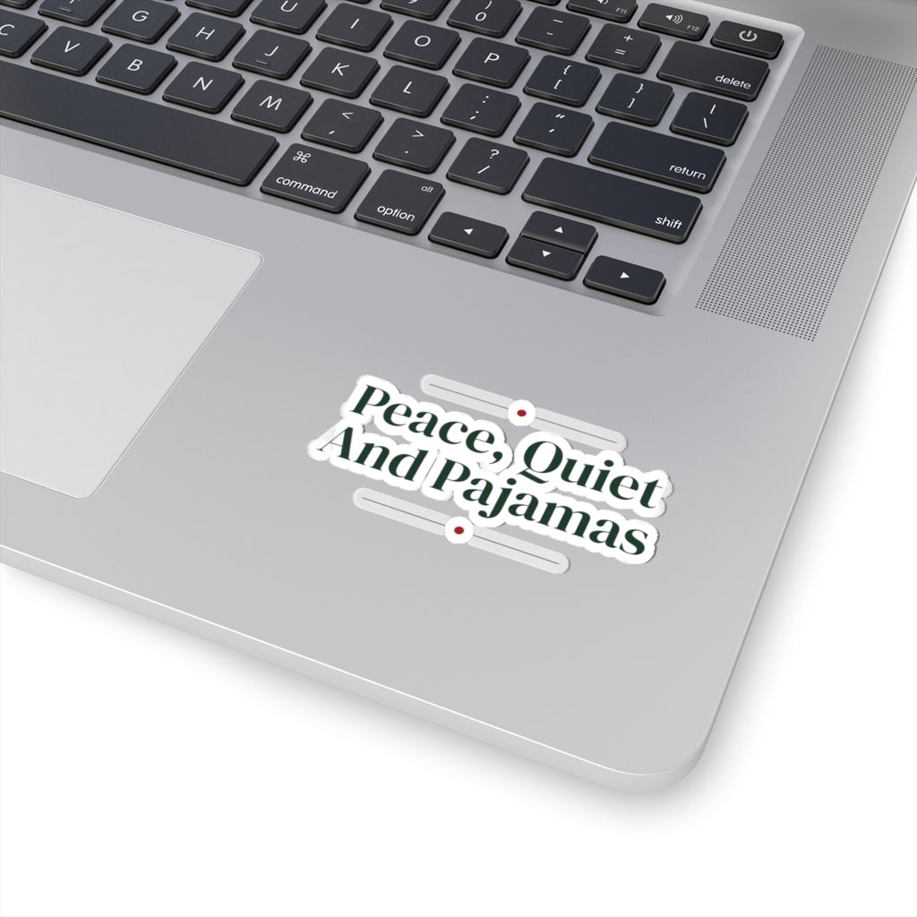 Christmas Sticker Peace Quiet And Pajamas For Introverts