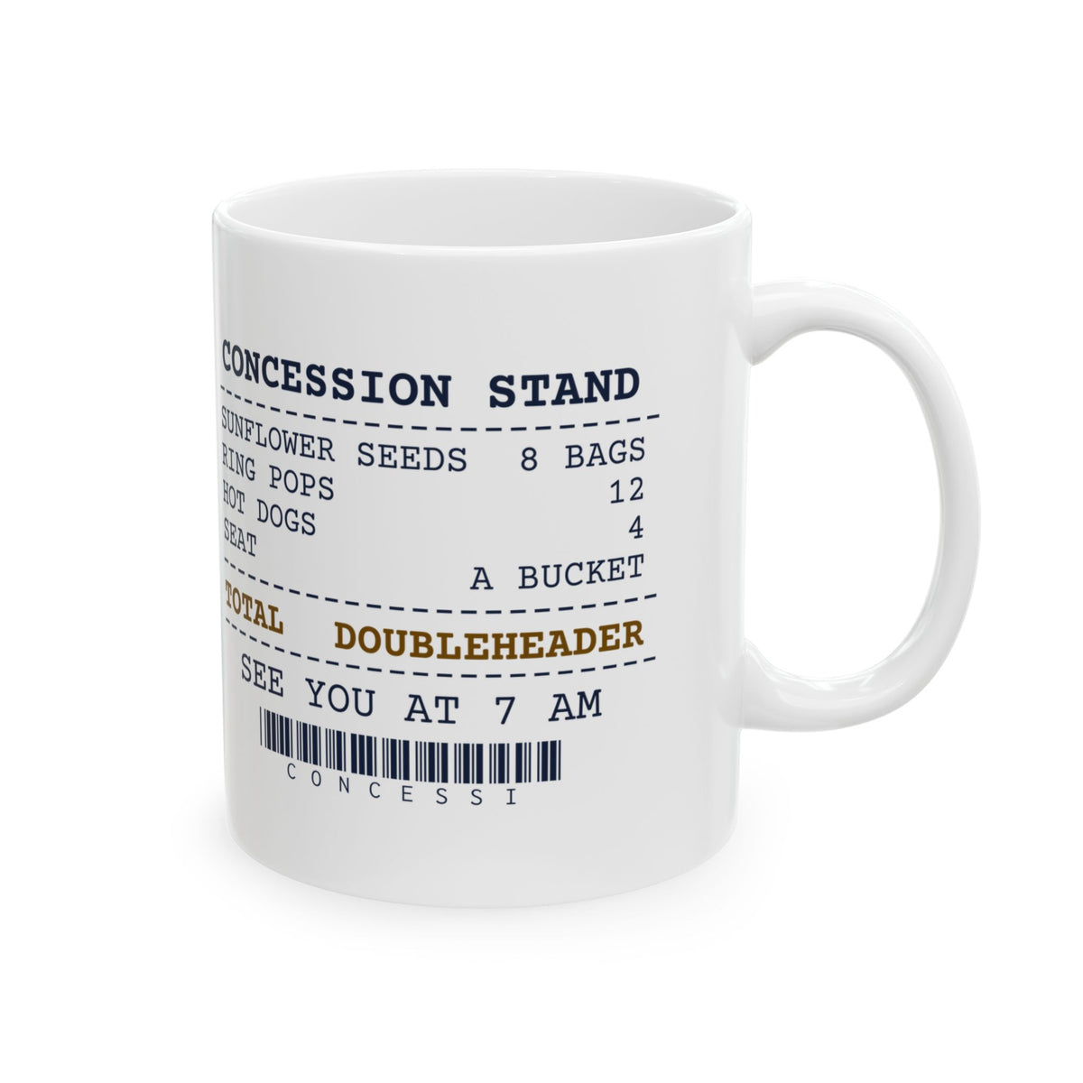 Funny Softball Mom Mug Concession Stand Receipt