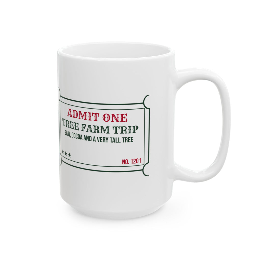 Christmas Coffee Mug Tree Farm Trip Saw Cocoa And Twine