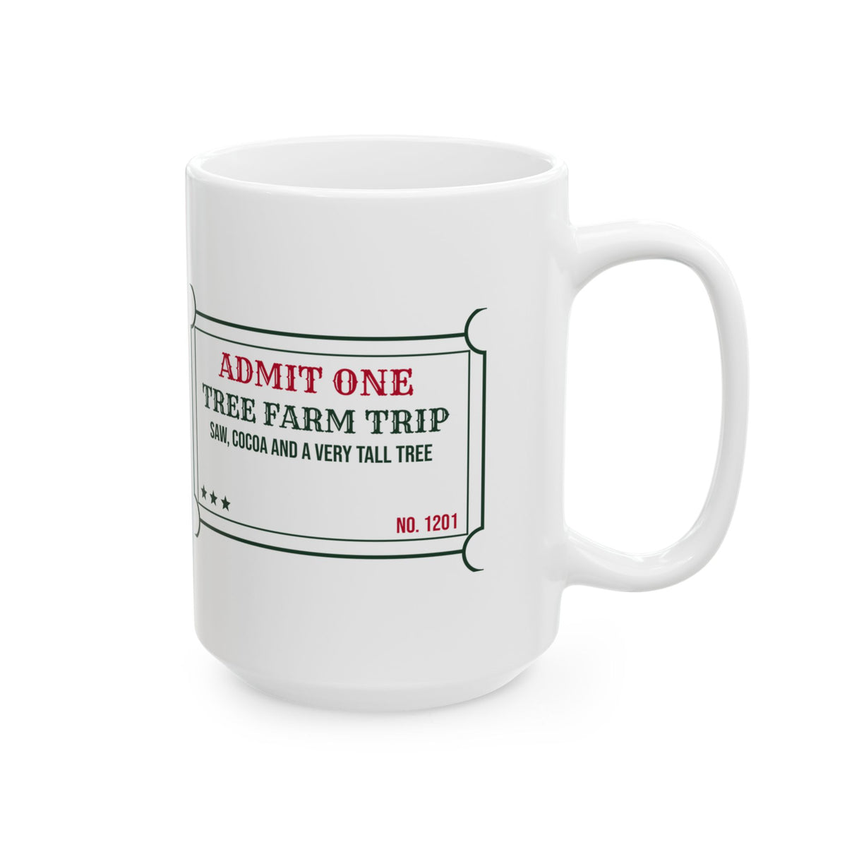 Christmas Coffee Mug Tree Farm Trip Saw Cocoa And Twine