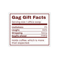Funny White Elephant Sticker Gag Gift Facts Nutrition Label
