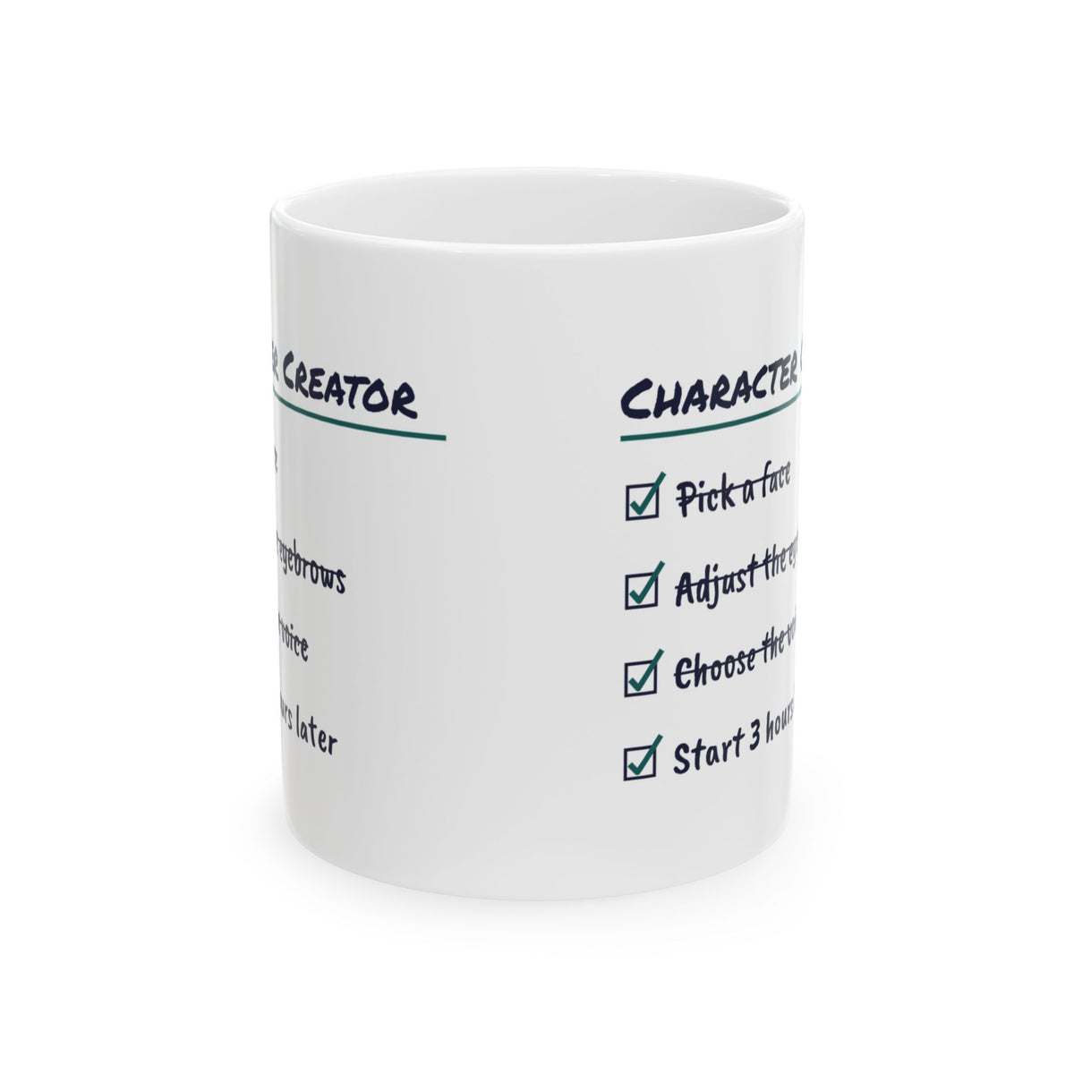 Funny Gamer Coffee Mug Character Creator Checklist For Video Gamers