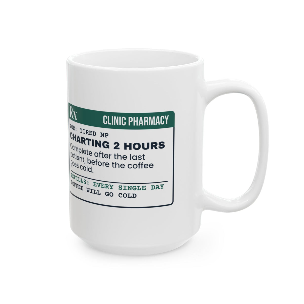 Funny Nurse Practitioner Coffee Mug Charting 2 Hours Prescription