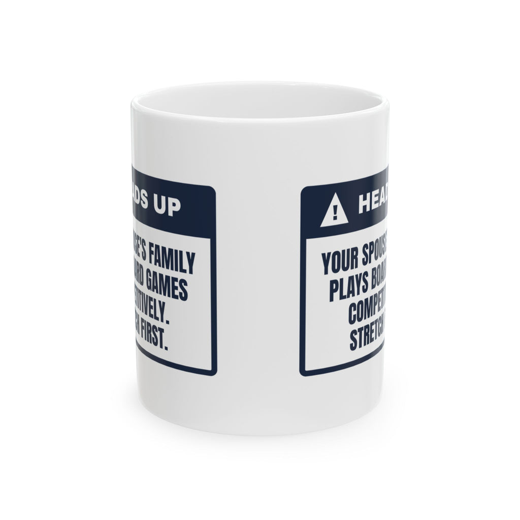 Funny Christmas In Laws Coffee Mug They Play Competitively Warning