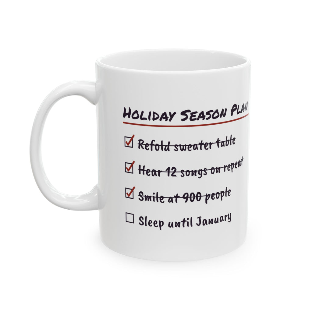 Funny Christmas Retail Coffee Mug Holiday Season Plan Checklist