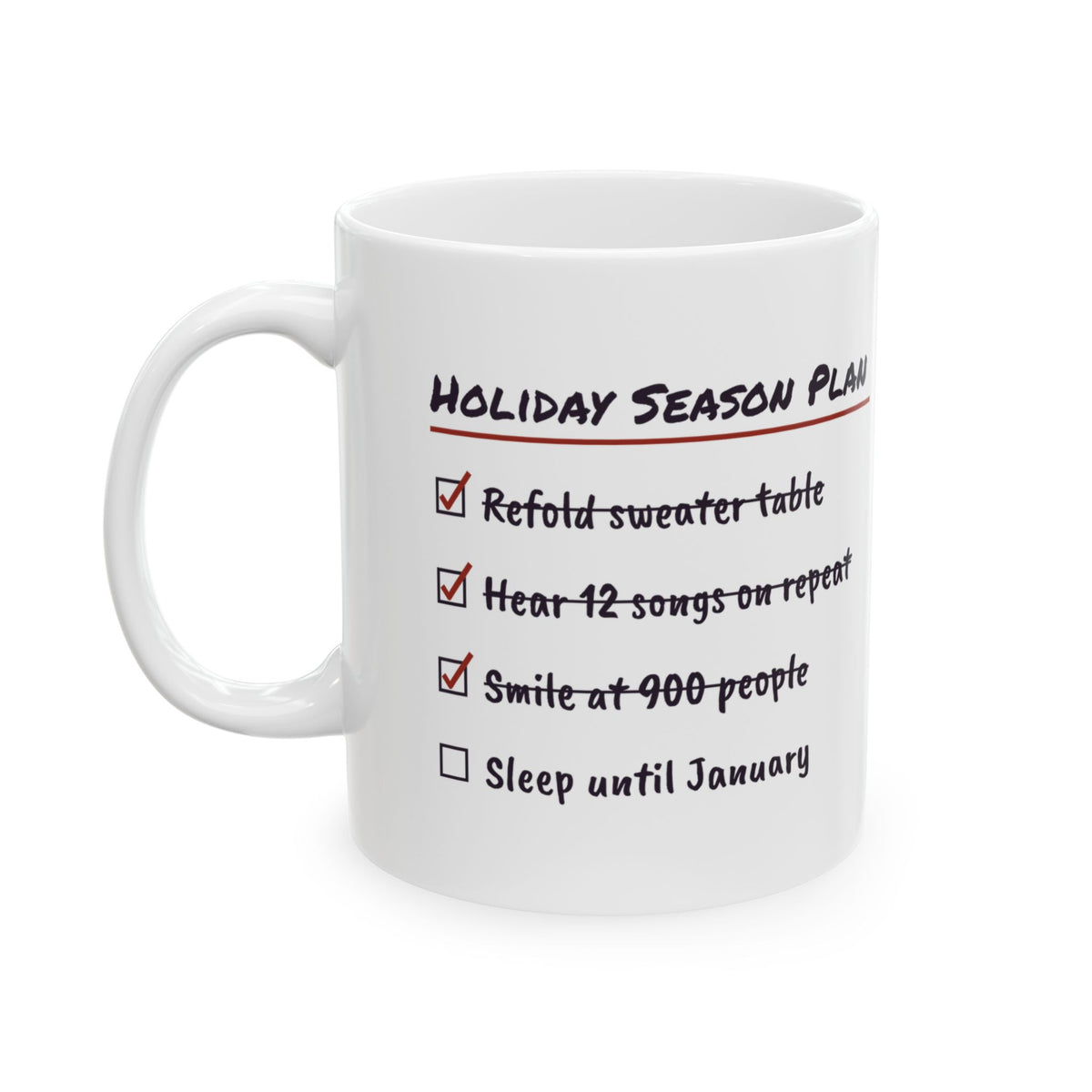 Funny Christmas Retail Coffee Mug Holiday Season Plan Checklist