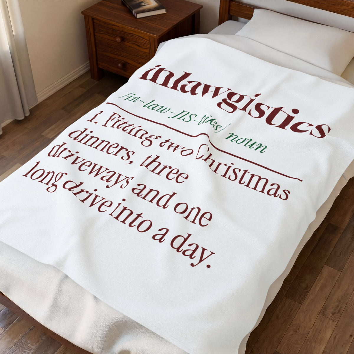 Funny Christmas In-Laws Throw Blanket Inlawgistics Dictionary Definition