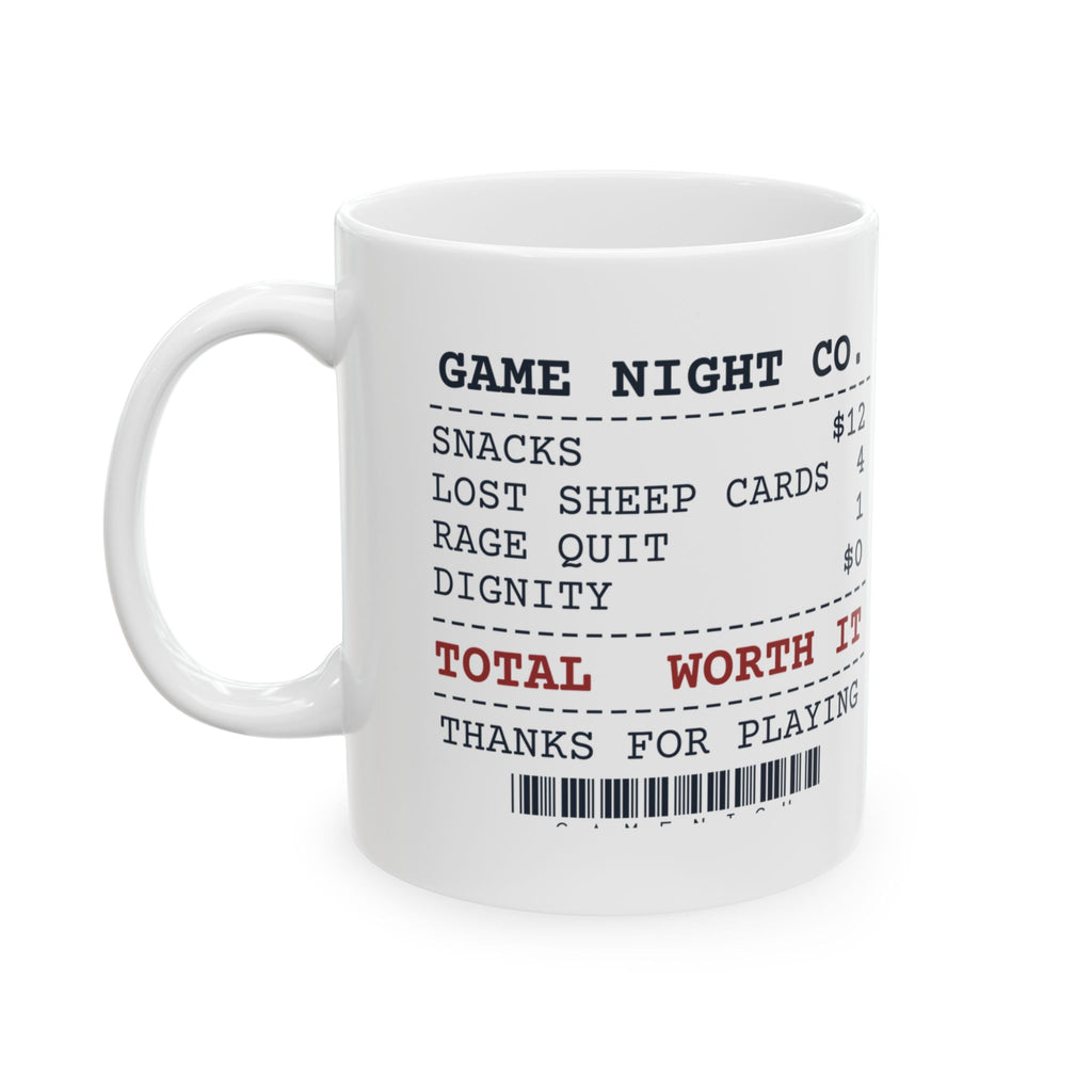 Game Night Coffee Mug "Receipt Dignity: 0.00" For