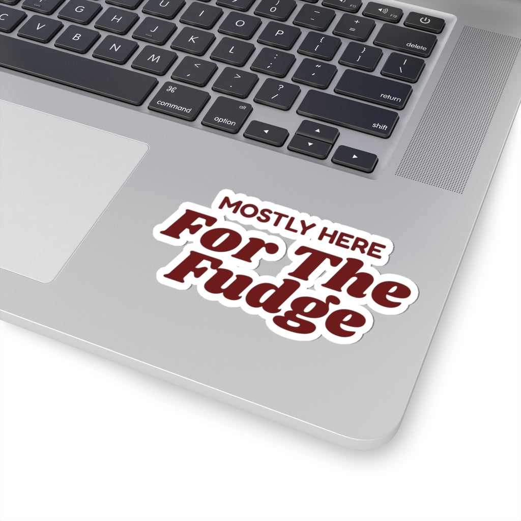 Funny Christmas Introvert Sticker Mostly Here For The Fudge