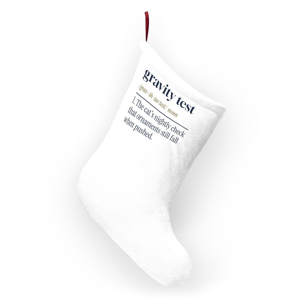 Funny Christmas Cat Christmas Stocking Gravity Test Dictionary Definition