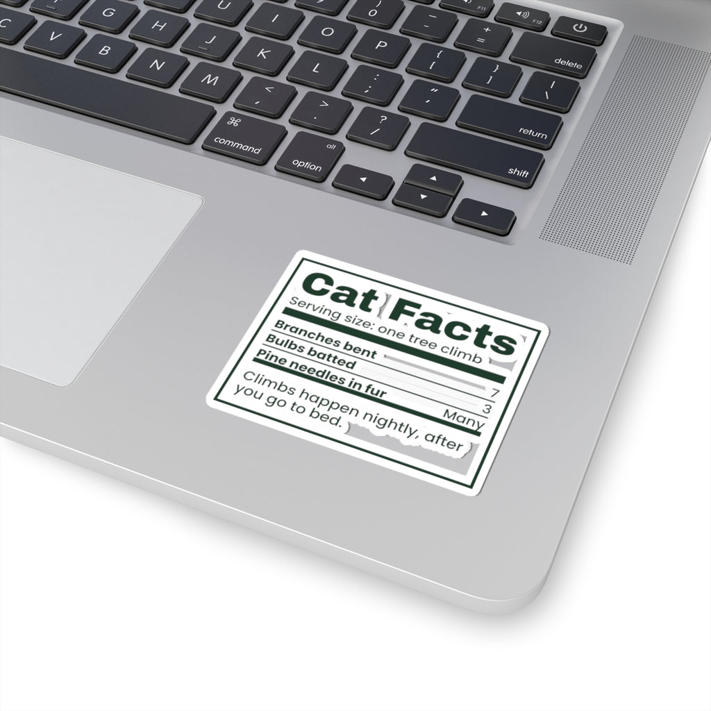 Funny Christmas Tree Cat Sticker Cat Nutrition Facts Label