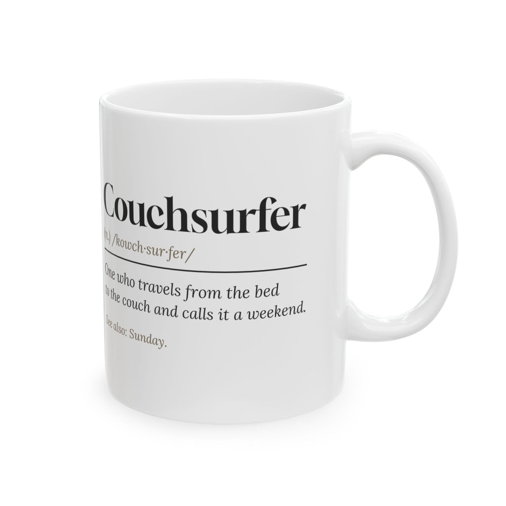 Funny Lazy Weekend Coffee Mug Couchsurfer Definition