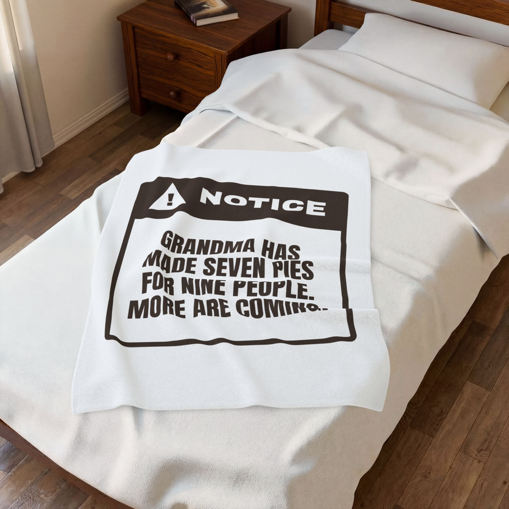 Funny Grandma Christmas Throw Blanket Seven Pies Nine People