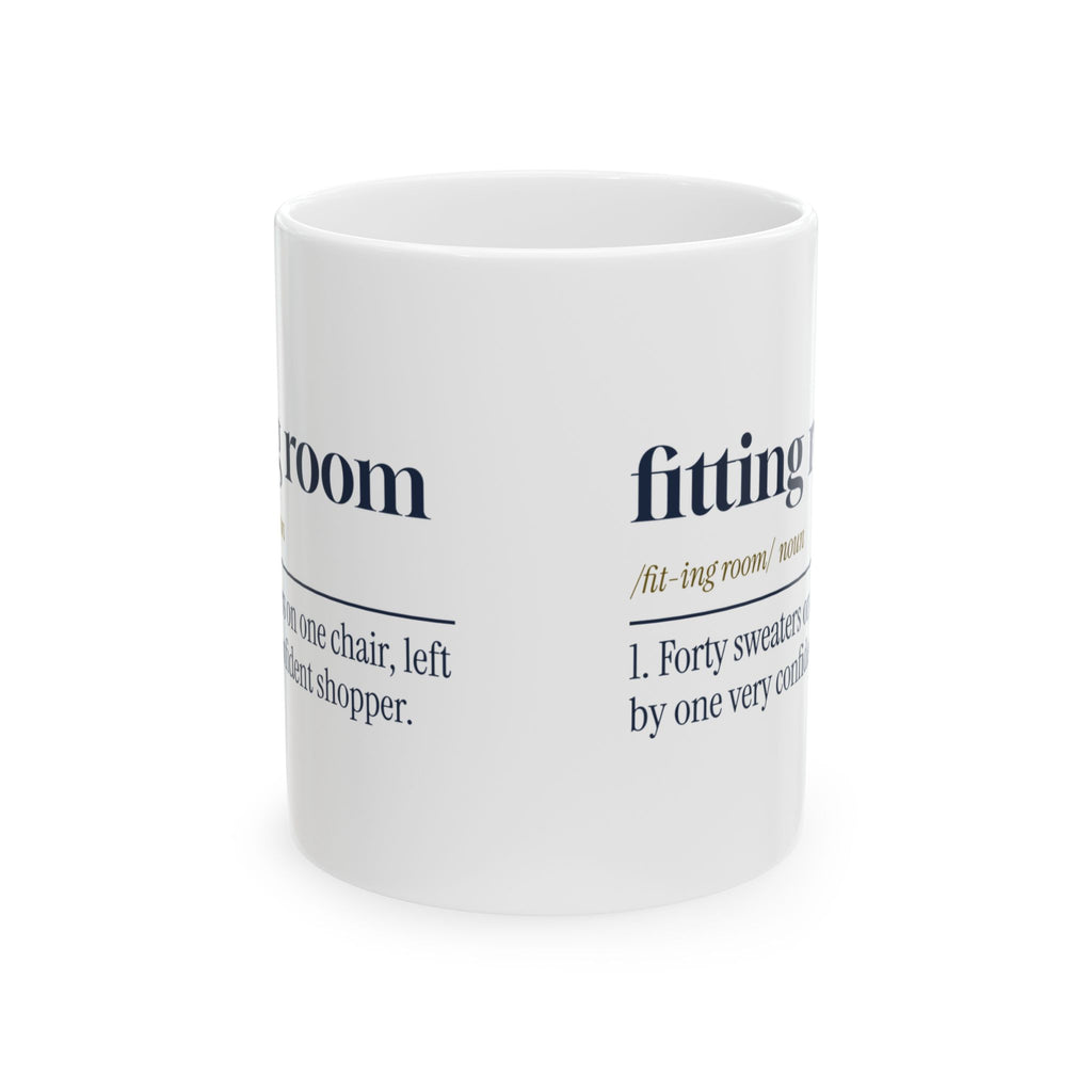 Funny Retail Christmas Coffee Mug Fitting Room Dictionary Definition