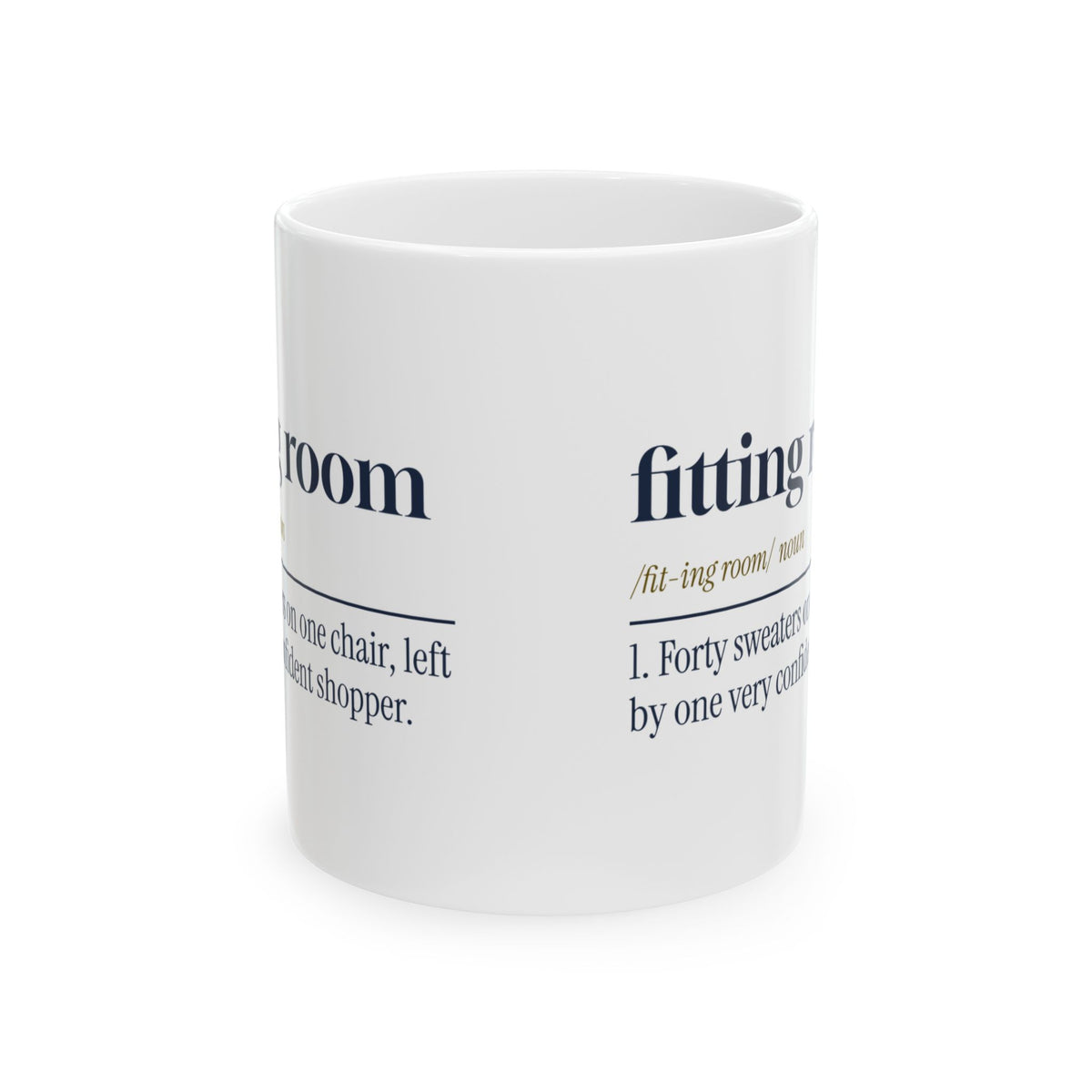 Funny Retail Christmas Coffee Mug Fitting Room Dictionary Definition
