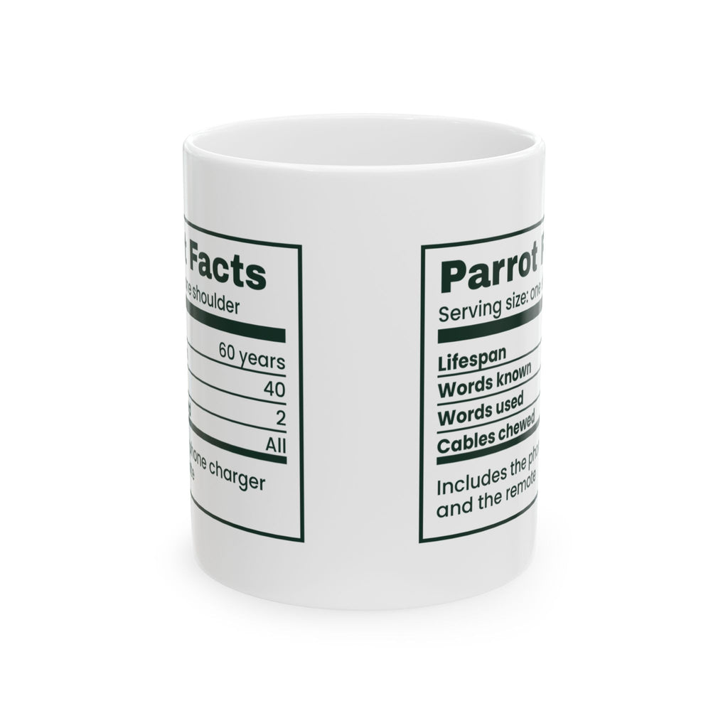 Funny Parrot Mug Knows Forty Words Uses Two Parrot Facts For Bird Owners