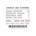 Funny Christmas Baking Sticker Cookie Day Receipt For Bakers