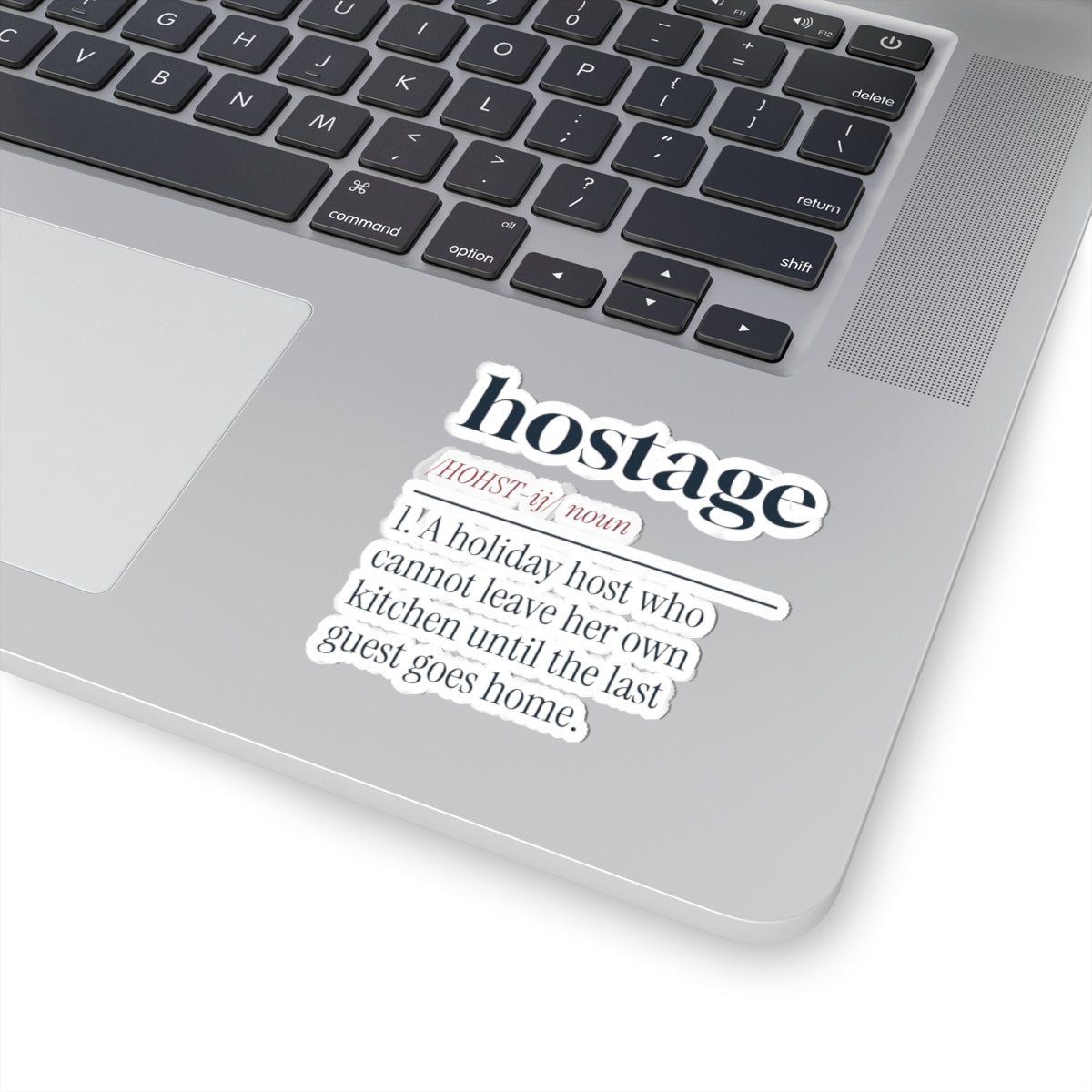 Funny Christmas Sticker For Host Hostage Dictionary Definition