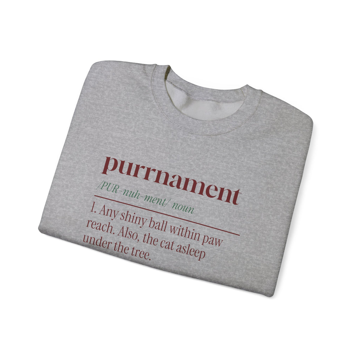 Funny Christmas Cat Sweatshirt Purrnament Dictionary Definition