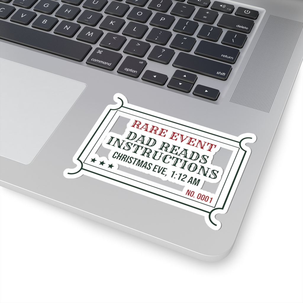 Funny Christmas Eve Dad Sticker Dad Reads The Instructions