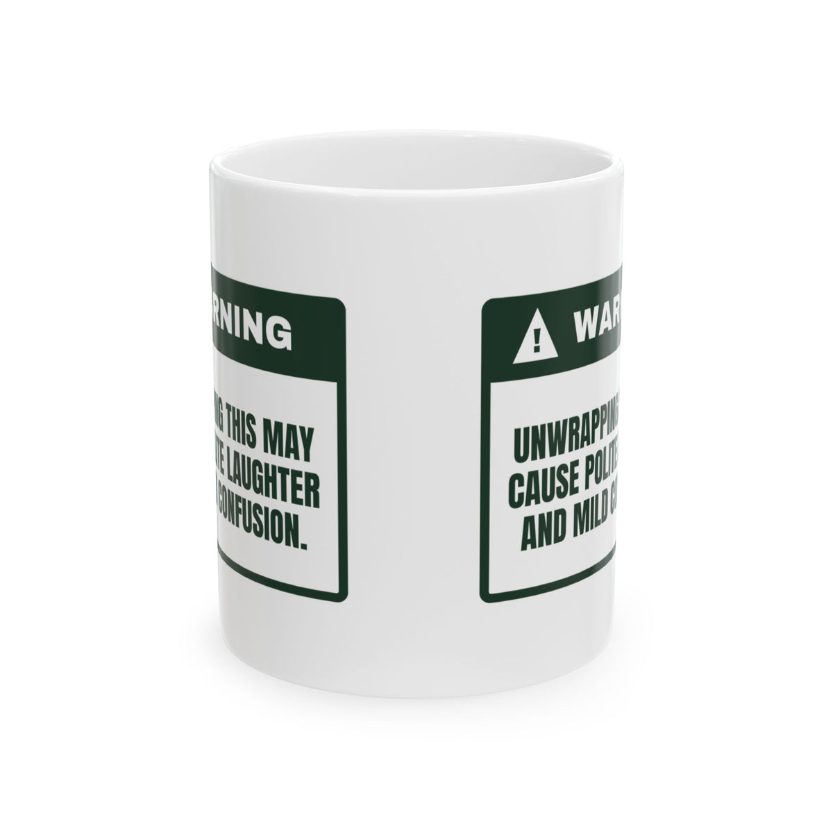 Funny White Elephant Coffee Mug May Cause Polite Laughter Warning