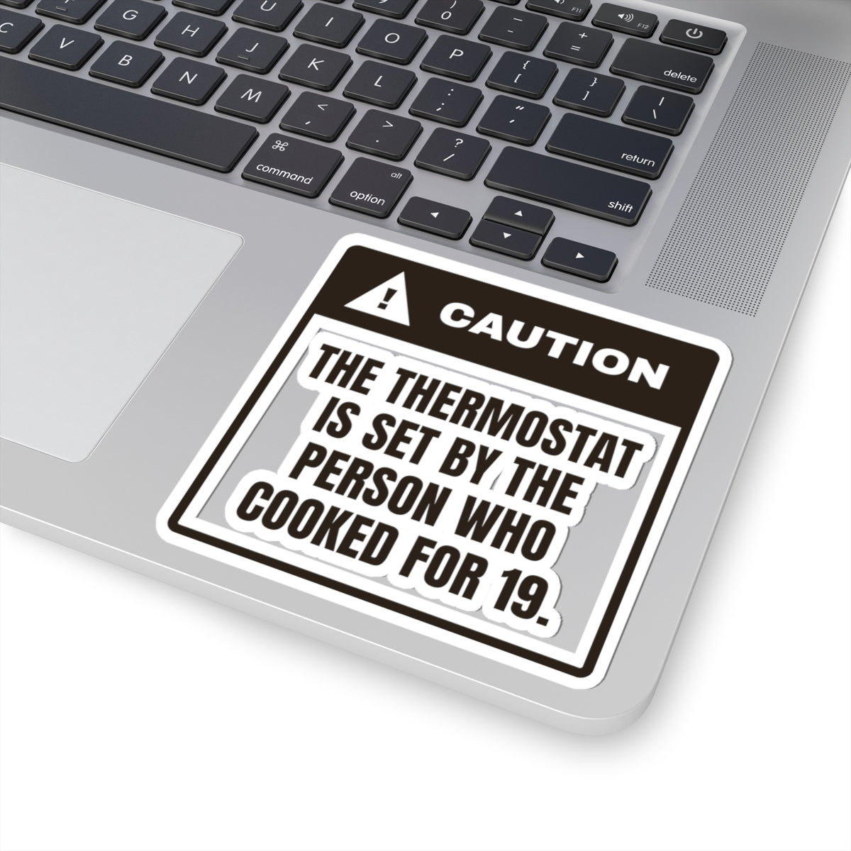 Funny Christmas Host Sticker Thermostat Set By The Cook Warning