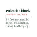 Funny Office Christmas Sticker Calendar Block Dictionary Definition