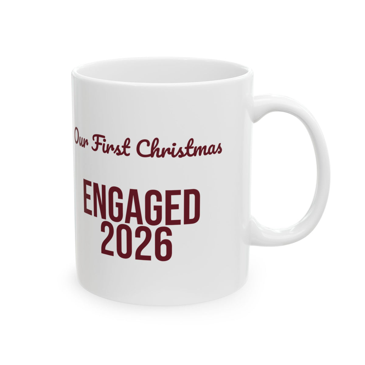 Our First Christmas Engaged 2026 Coffee Mug For Engaged Couples