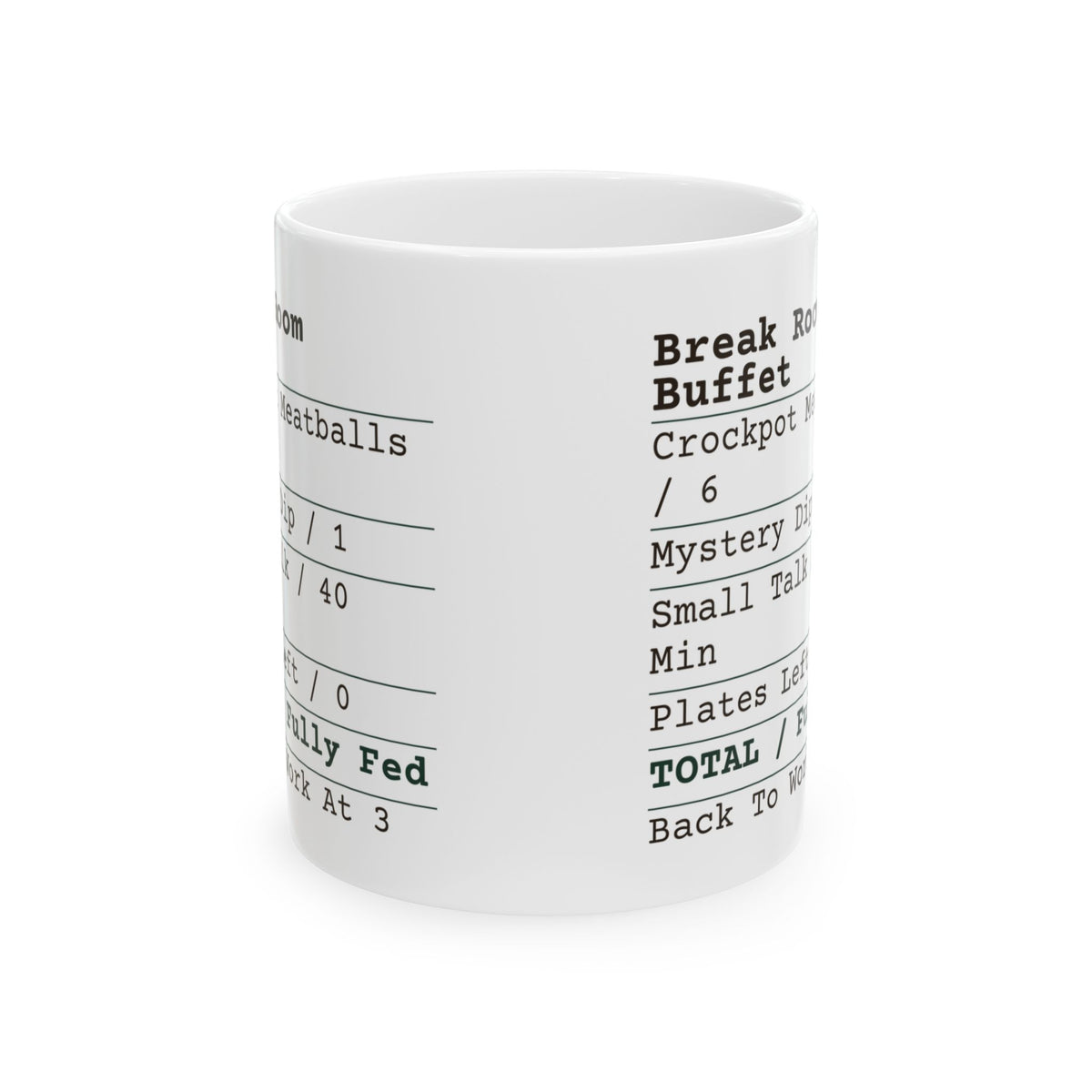 Funny Christmas Coffee Mug Break Room Buffet Receipt For Coworkers
