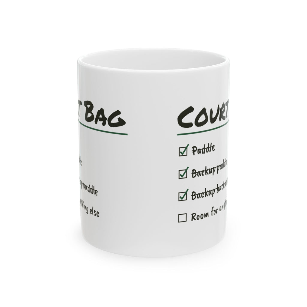 Pickleball Coffee Mug Court Bag Checklist Three Paddles For One Game