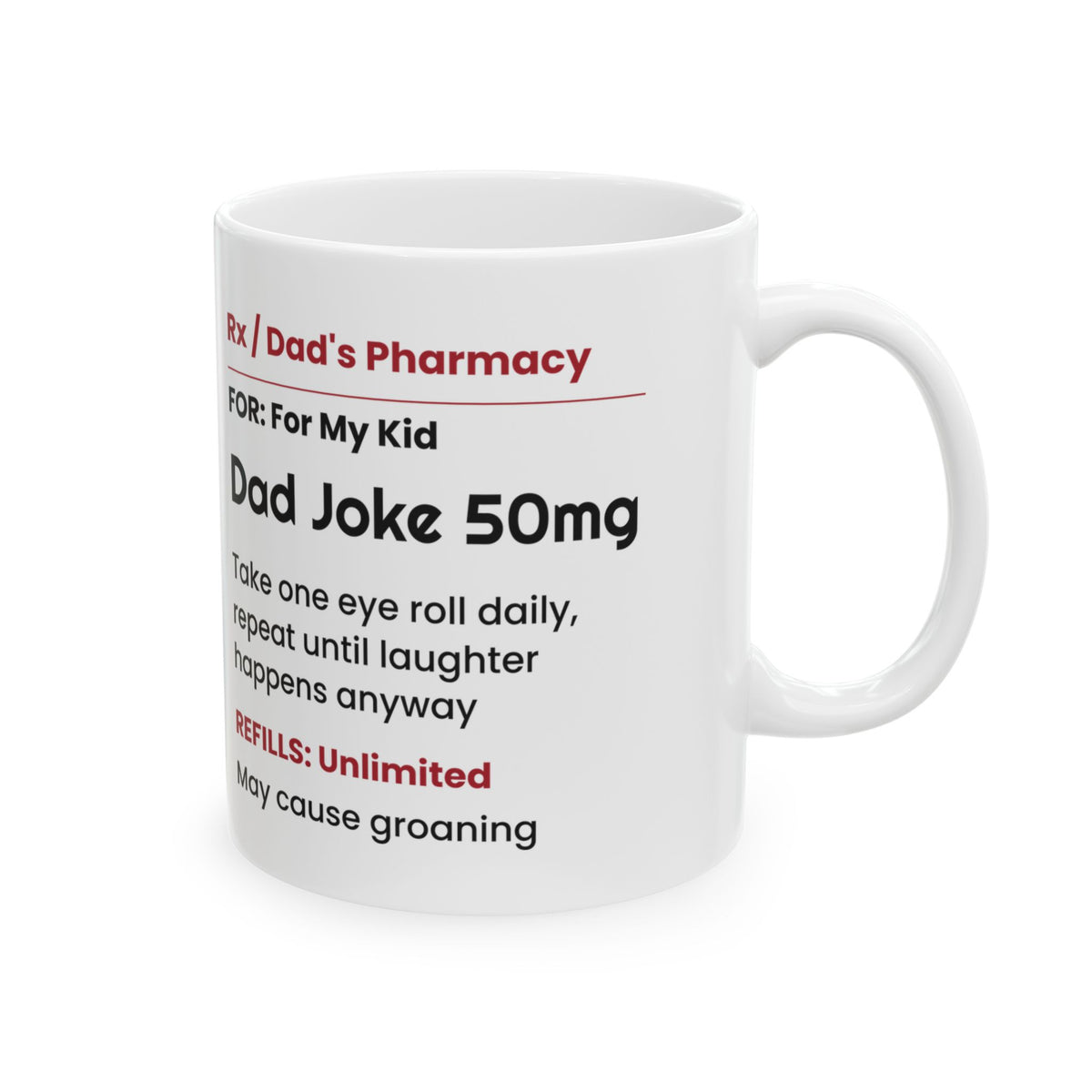 Funny Dad Coffee Mug Dad Joke Prescription For Dad Kids